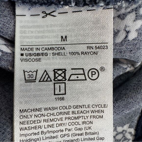 Gap Navy Blue Floral Wrap Dress M - Picture 6 of 10